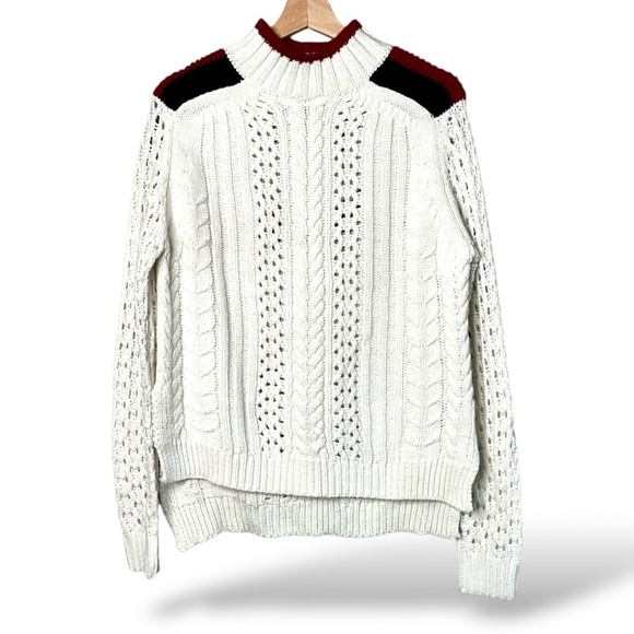 JOHN + JENN Super Soft Easy Care Acrylic Cable Knit Long Sleeve Sweater US Sz S - Picture 1 of 8